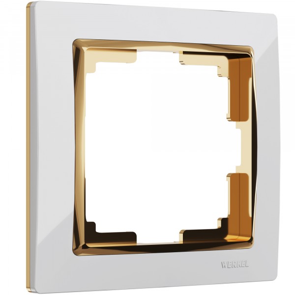 Рамка на 1 пост Werkel WL03-Frame-01-white-GD Snabb (белый/золото) - купить в Иркутске