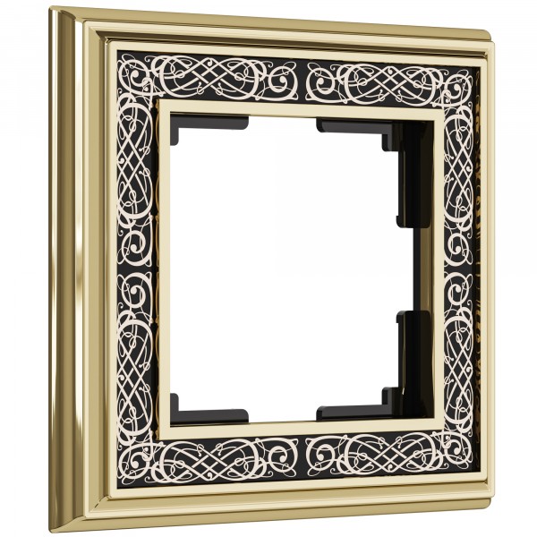 Рамка на 1 пост WL77-Frame-01 Palacio Gracia (золото/черный) - купить в Иркутске